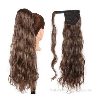 Wholesale Natural Color Chorliss For Afro Women Kinky Curly Hairpiece Clip In Wrap Around Magic Synthetic Ponytail Extensions